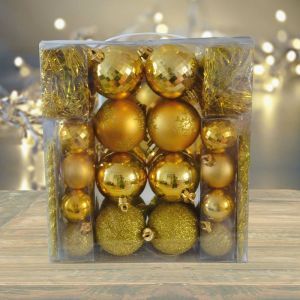 Kerstballenset (62-delig) goudkleurig