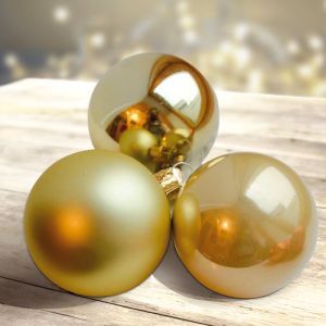 Kerstballen goudkleurig onbreekbaar 5cm