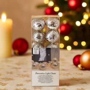 Kerstball led Silver x 10 Studio