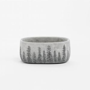 Ovale Schaal Beton met Denebomen Ø 25 cm Studio White